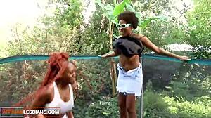 Real Amateur African BFF Lesbians Scissor Trib in Bed