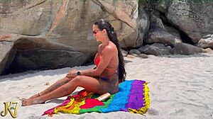 Beach creampie thrill with vick as crowds watch hungrily