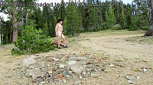 Holy fuck, Simscristian05 strips naked on mountain top flashing sheer body outdoors!