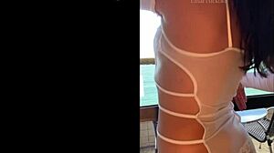 gostosa casada shows off fat ass in lingerie for voyeur hubby