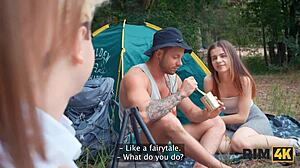 Shy russian teens swap wives for forest rimjobs anal fucking and group rimming