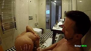 wild pov romp ends in sexydeas wet shower pussy tease