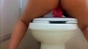 Sexy petite girlfriend squirts on dildo video leaked to boyfriend