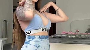 damn adrianna savus' yoga workout shows off those big tits and ass stretching sexy