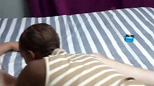 My 18yo black schoolgirl teen sucks big white daddy cock wet and deep