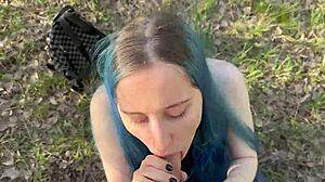 Street slut student bends for creampie doggystyle pussy pounding