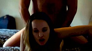 pregnant brunette beauty fucked hard creampied tight wet pussy bed