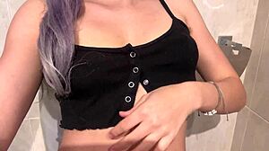 my coach's bathroom makes this cute cheerleader so damn horny