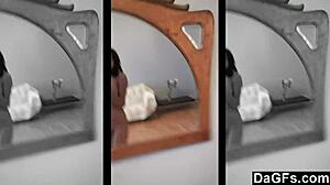 wanna grope my shaved teen tits in the mirror?