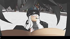 Blonde Hottie Delivers Intense Blowjob and Missionary in Snowy Forest