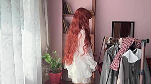 hey, check out this cute nerdy library girl in stockings