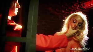 horny prisoner scores a threesome banging two slutty milf cops cowgirl style