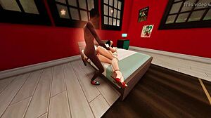 yo she's cheating right there in bed, heels on while black monster cock fucks her good.