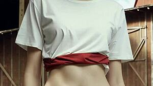 lingerie models strutting barefoot around the sexy ranch in panties 🐄👠