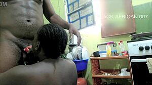 hot homemade kitchen blowjob with teasing striptease watch full on sheer