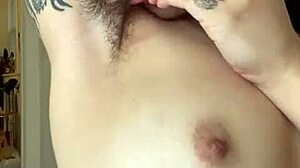 licking her tasty hairy armpits close up
