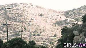 Lesbian babe in heels tribs pussy on pussy