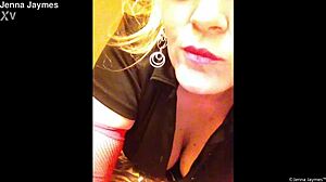 jenna jaymes unleashes massive tits curvy milf power camera tease in shorts