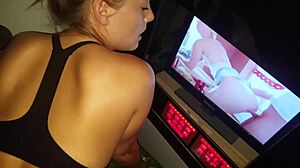 Nervous Cute Girlfriend at Gloryhole: Ready to Get Filled While Her Friend Watches?