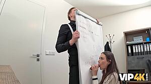 Wow, first office glory hole blows my mind with this teen!