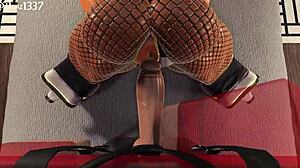 feels so good creampieing her big tits ass with rabbit toy pov