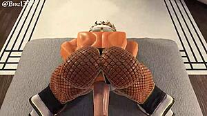 feels so good creampieing her big tits ass with rabbit toy pov