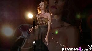 Ever seen two petite babes rip clothes for steamy striptease dance?