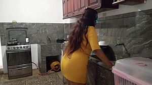 stepbro's huge cock in kitchen i suck it deep homemade blowjob feels so good 😩💦