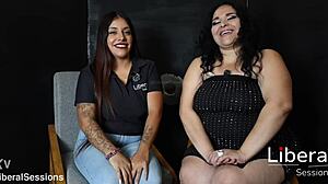 sharon bbw chica gulps down two cocks at glory hole