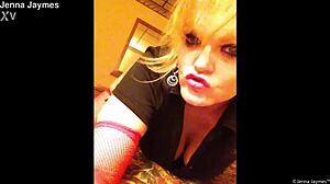 jenna jaymes unleashes massive tits curvy milf power camera tease in shorts