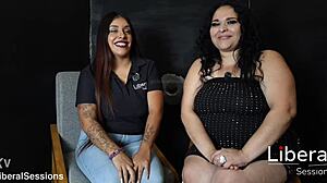 sharon bbw chica gulps down two cocks at glory hole