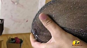 Huge tits milf Katerina Hartlova milks boobs on dildo.