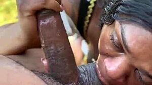 wanna see goldilocks ride that monster black cock outdoors?