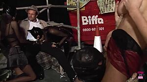 man these big fake tit cats in heels stockings alley orgy got deepthroated and banged rough by lucky guys