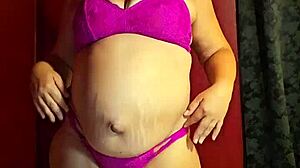 pregnant milf big tits thong panties ready for hard breeding fuck