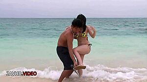 hina maeda sucks cock before beach creampie hardcore pounding