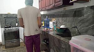 stepbro's huge cock in kitchen i suck it deep homemade blowjob feels so good 😩💦