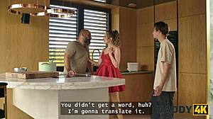 Daddy4k Slutty GF Sucks One Cock Stripteases Another