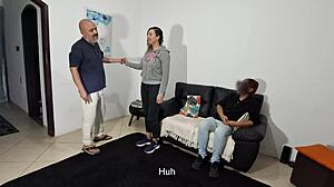 stepson humiliated watching girlfriend ride stepdad's cock doggystyle submissive