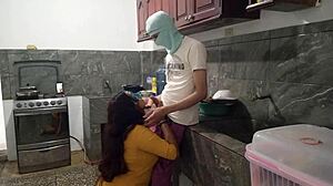 stepbro's huge cock in kitchen i suck it deep homemade blowjob feels so good 😩💦