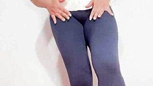 Colombian Latina Stepmom Cameltoe Pussy Lips Drip In Leggings Masturbating For Stepson