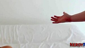 Busty Brit tricked into deepthroating dweeb's cock!