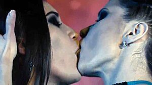 uhh alex angel and caroline get so horny kissing in bed lesbian group play