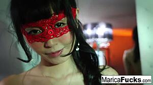 i watch marica hase finger her asian pussy in sexy lingerie mirror