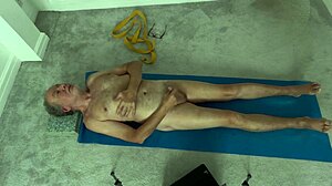 Mature Yoga Wank Striptease Solo