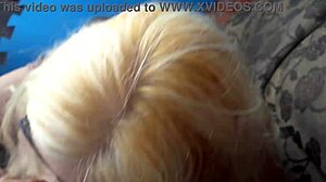 Blonde milf big ass backyard blowjob