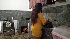 stepbro's huge cock in kitchen i suck it deep homemade blowjob feels so good 😩💦