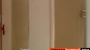 thick ebony milf's shaved pussy hammered deep by massive white cock in homemade casting