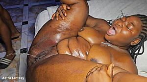 Fat ass slut stretched wide in pussy and asshole by monster bbc