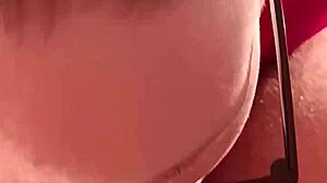 Cock loving young wife bitch slurps sloppy deepthroat on homemade glasses slut session
